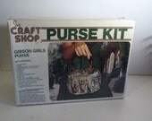 Vintage 1970's Sears Craft Shop Gibson Girls Purse Kit/ New in Box/ Wooden Purse/ Innovative Storage/ DIY Fashionista/Unique Gift under 40