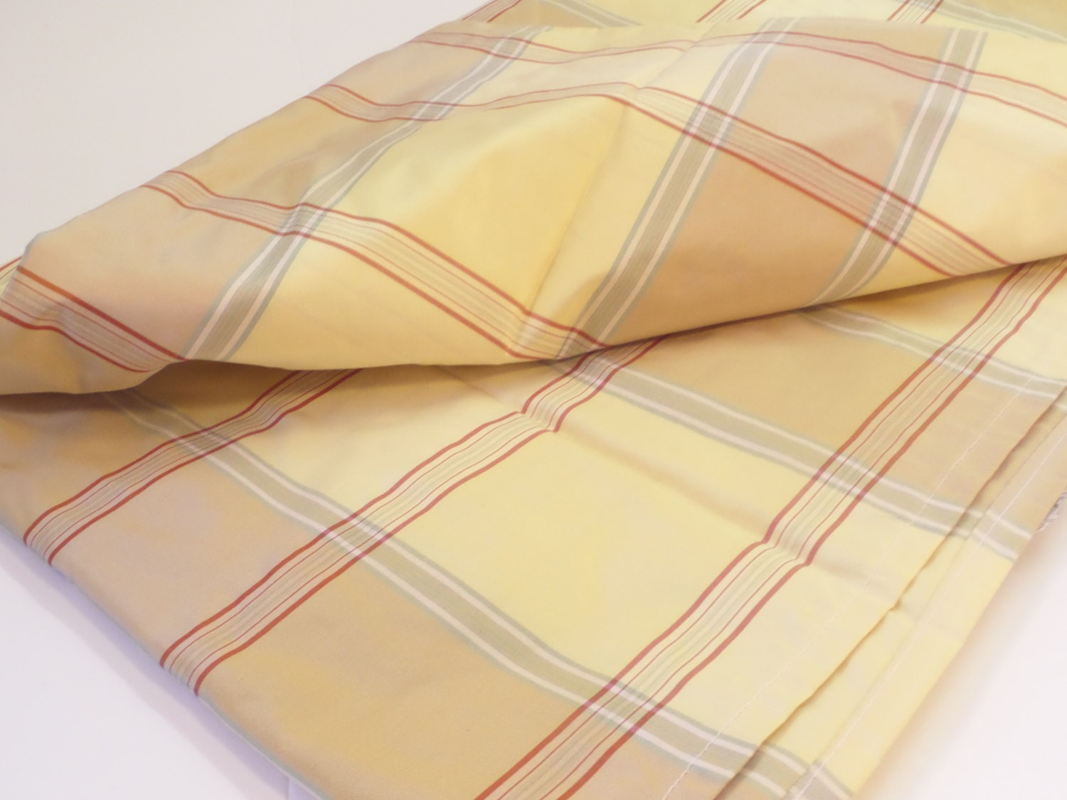 Gold Plaid Silk Fabric Bengal House Fabric Tanay Plaid Gold