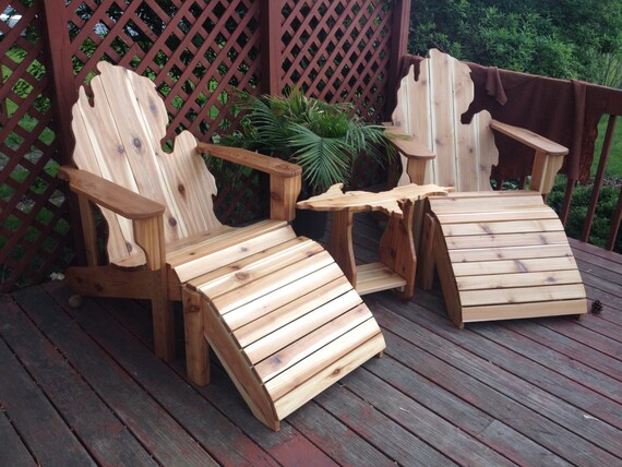 Deluxe Patio Set Michigan Adirondack Chairs Ottomans and