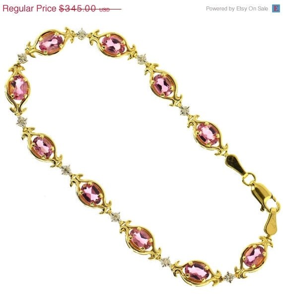 SALE ENTIRE SHOP 14K pink topaz diamond by TJsvintagejewelry