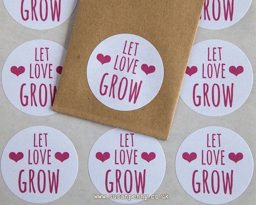 Seed Packet Sticker Wedding Favor Let Love Grow Seed Packet