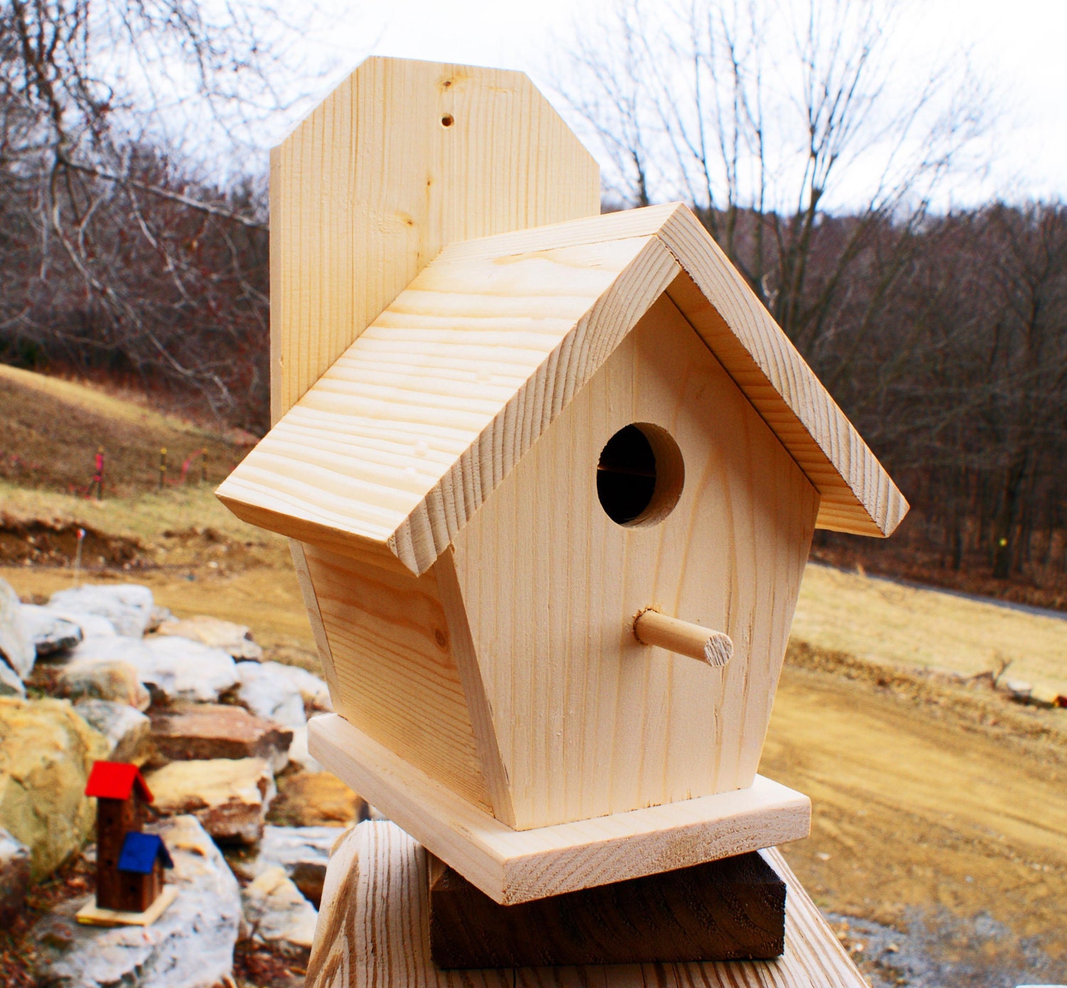 Wall Mount Wooden Bird Houses Unfinished by on Etsy