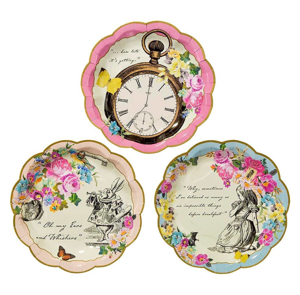 Vintage Style Afternoon Tea Party 12 Paper Plates by Fabfingz