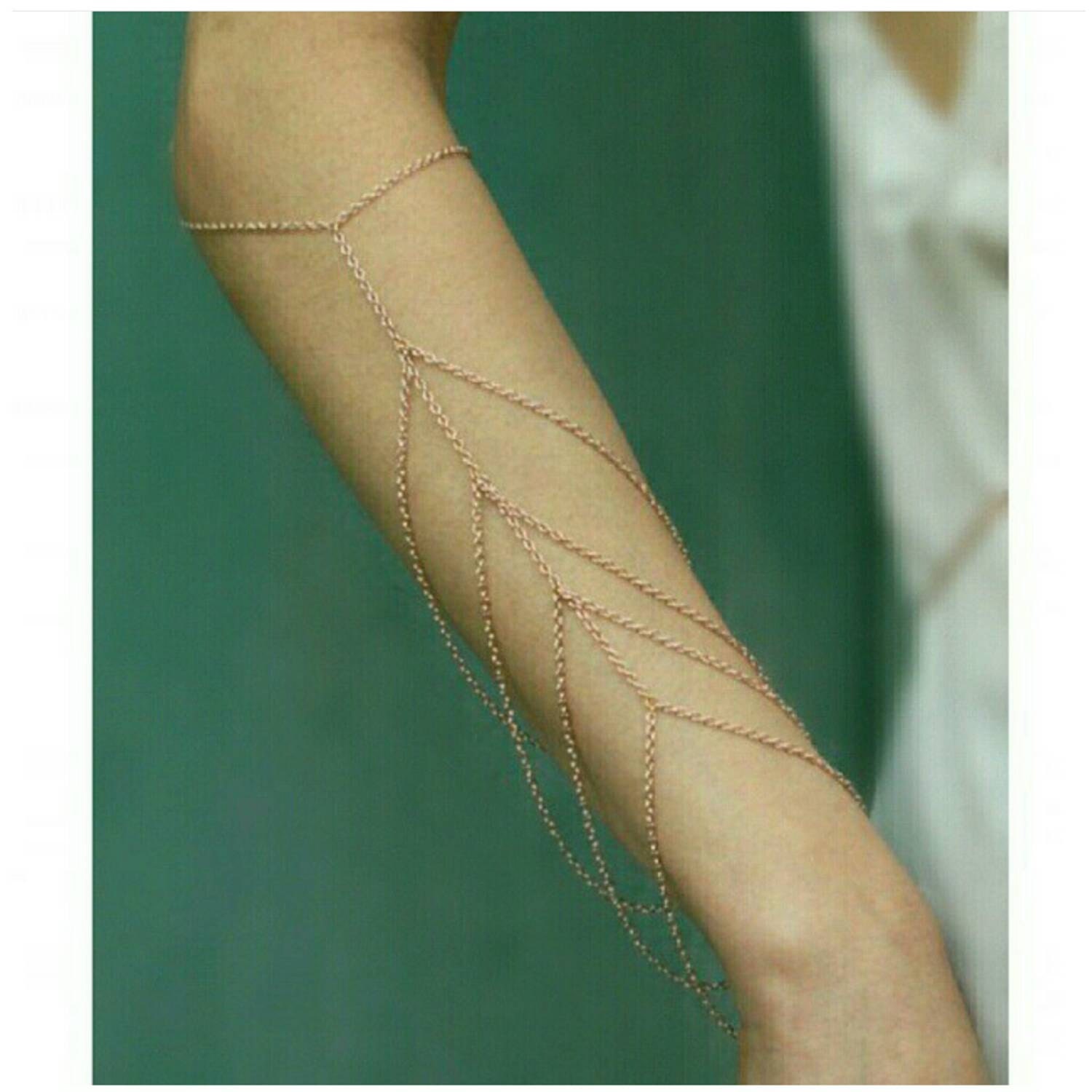 Gold Arm Chain / Arm Bracelet / Arm Jewelry / Arm chain / Hand