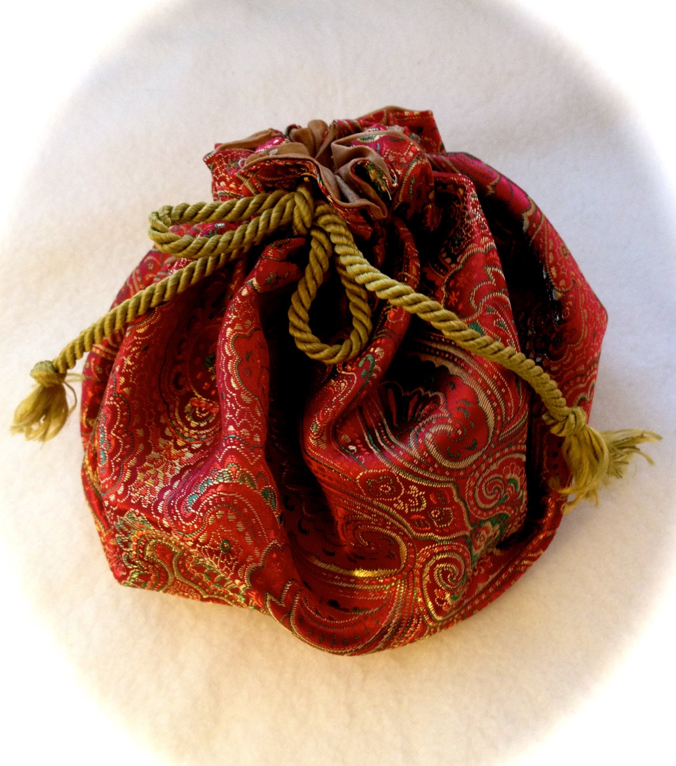 silk pouch red chinese silk jewelry pouch by AnnieBSignature