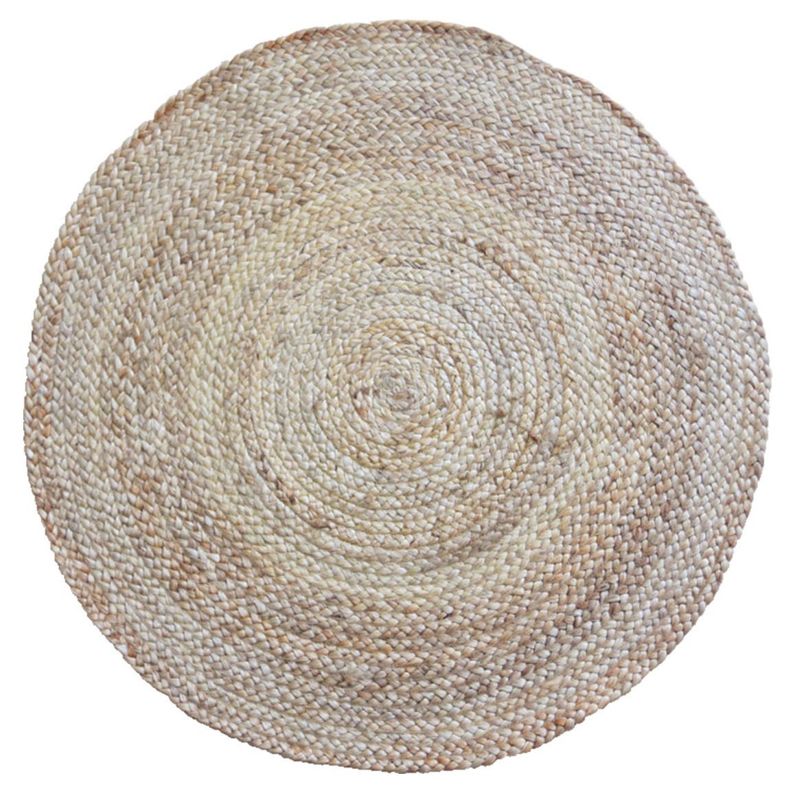 Round Circle Braided Jute  Hemp Rug   Mat Flat Weave Natural