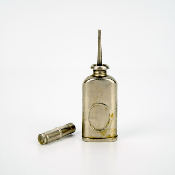 Vintage Brass &amp; Chrome Mini Oil Can by TahomaSalvageSupply on Etsy