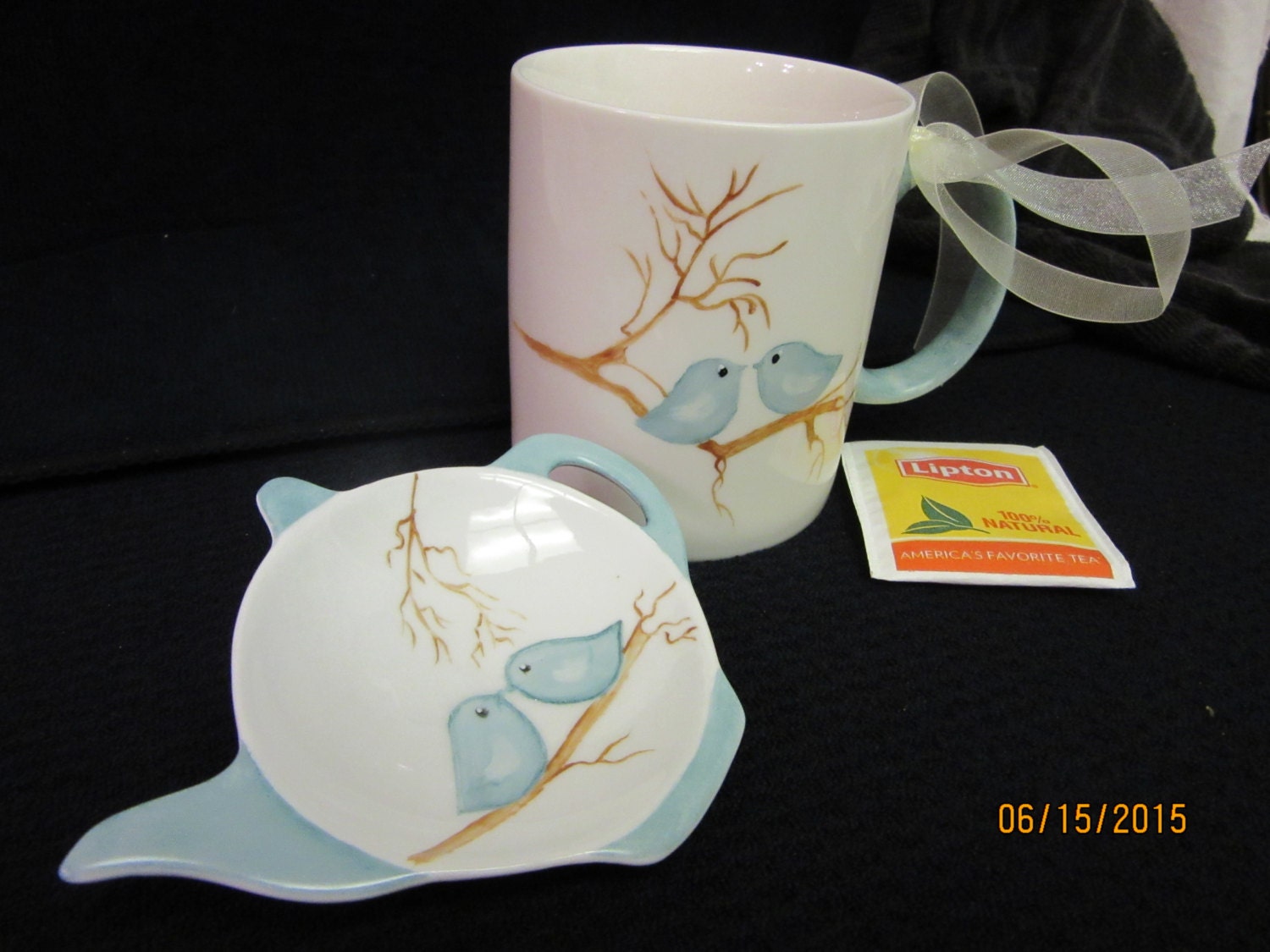 Bird Cup mug Tea Coffee Tea holder 12 oz. Gift Set