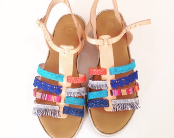 Ethnic baby leather sandals