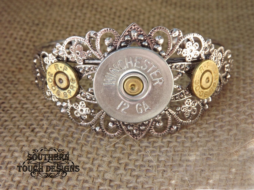 Bullet jewelry shotgun jewelry silver shotgun bracelet brass