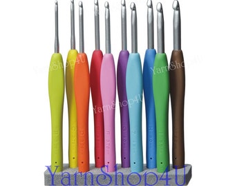 SALE! Clover Amour Crochet Hook Set, 10 crochet hooks, Clover hook set, Amour Hook set, TPR Comfort Grip Handles, Clover Crochet hook Set