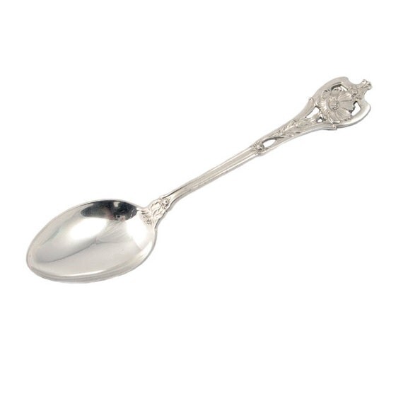 Antique Watson Sterling Silver Spoon with Floral Motif and