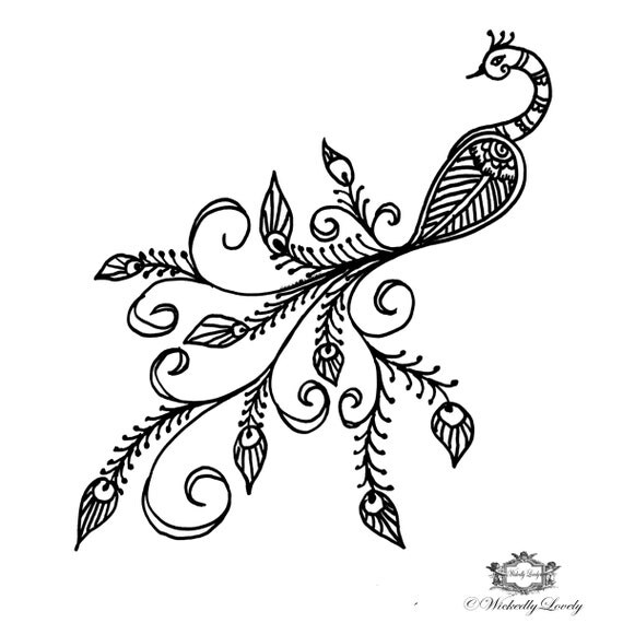 Boho Peacock, Peacock tattoo, Henna style tattoo, festival tattoo 