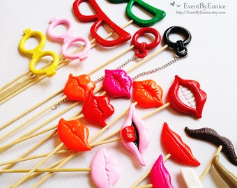 Best Seller- 26 pcs Polymer Clay Photobooth Props, Photo Props, Wedding Photo Booth Props, Party Game Decorations, Party Supplies