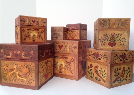 Decorative Stacking Boxes is a Vintage Set of 7 Decorative