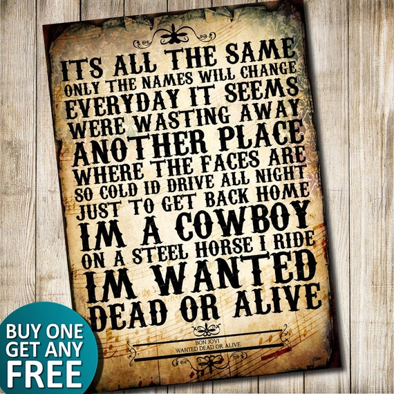wanted dead or alive lyrics meaning