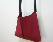 Red wine Leather Handbag Messenger Crossbody Shoulder Bag Tote Purse