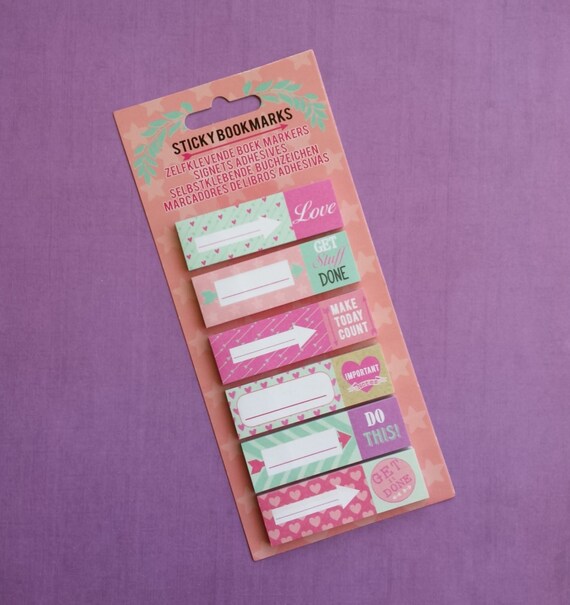 Set of 6 pageflags / sticky bookmarks C