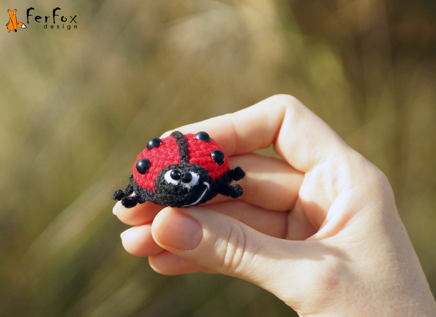 Ladybird Brooch Ladybug Pin Spring Jewelry Crochet Brooch 5523