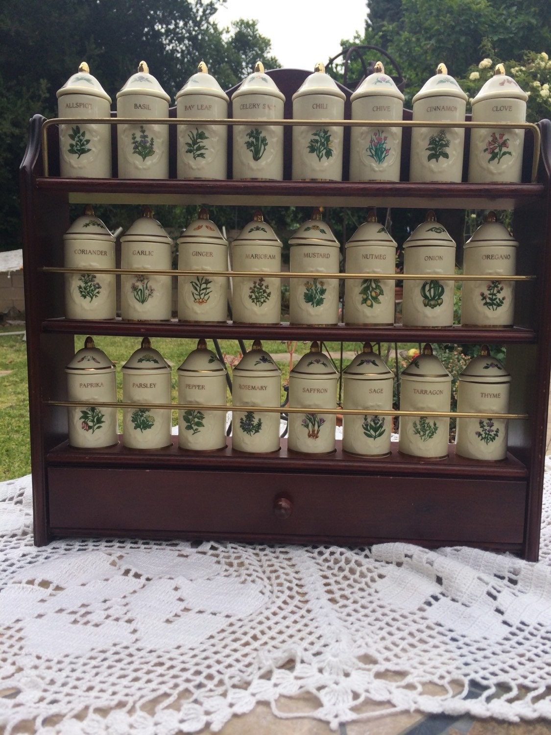 Lenox Spice Jar Set Complete with Rack