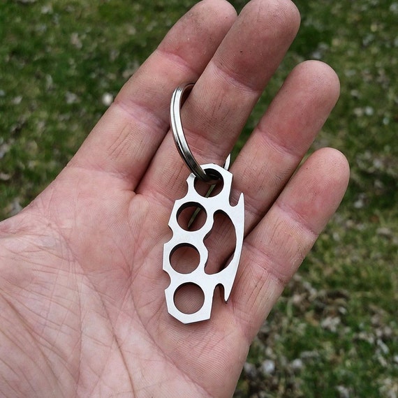 Stainless Steel Brass Knuckles Keychain by MadCowBrandingIrons