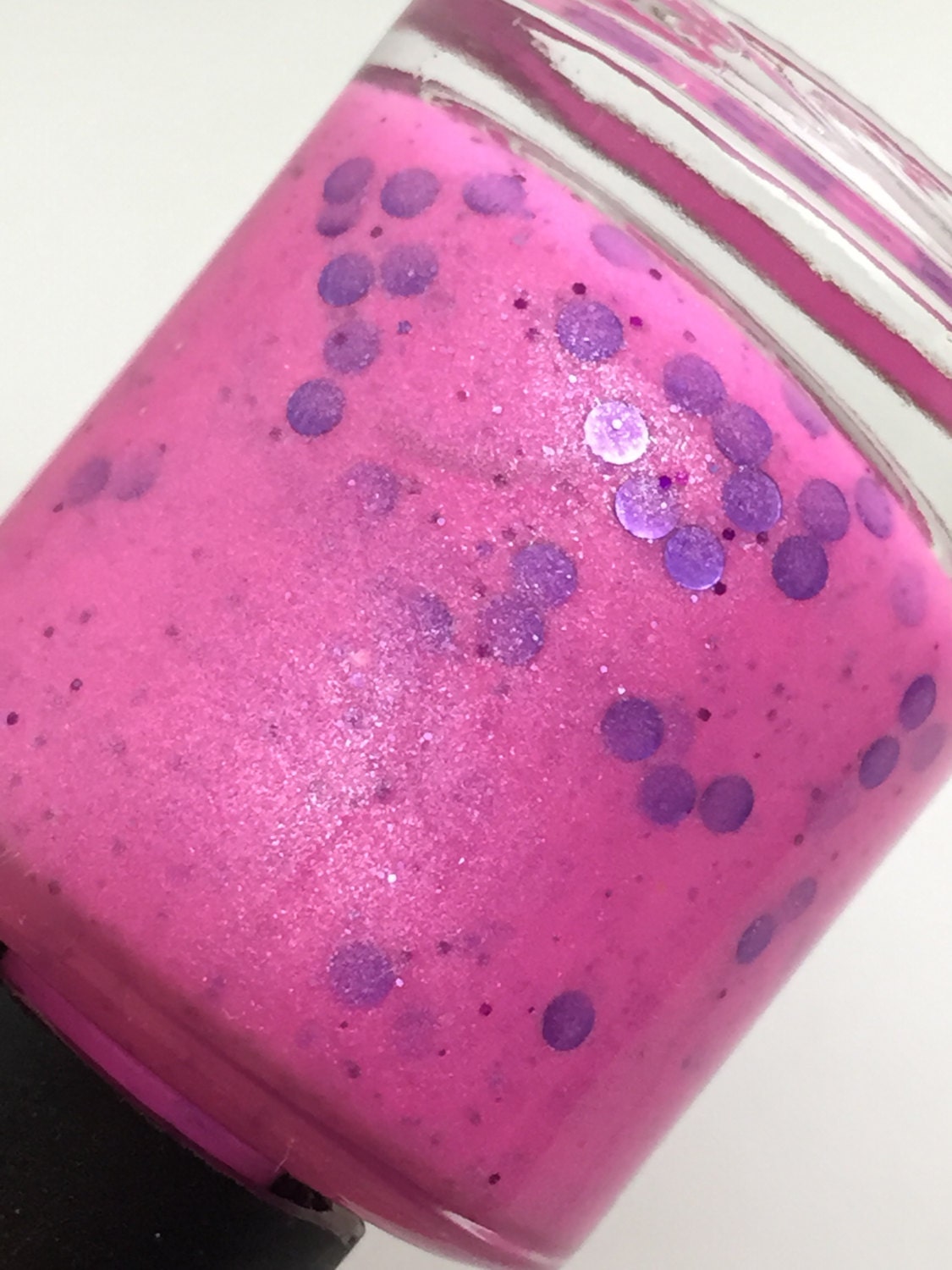 Birthday Cake Bright shimmery pink color with purple