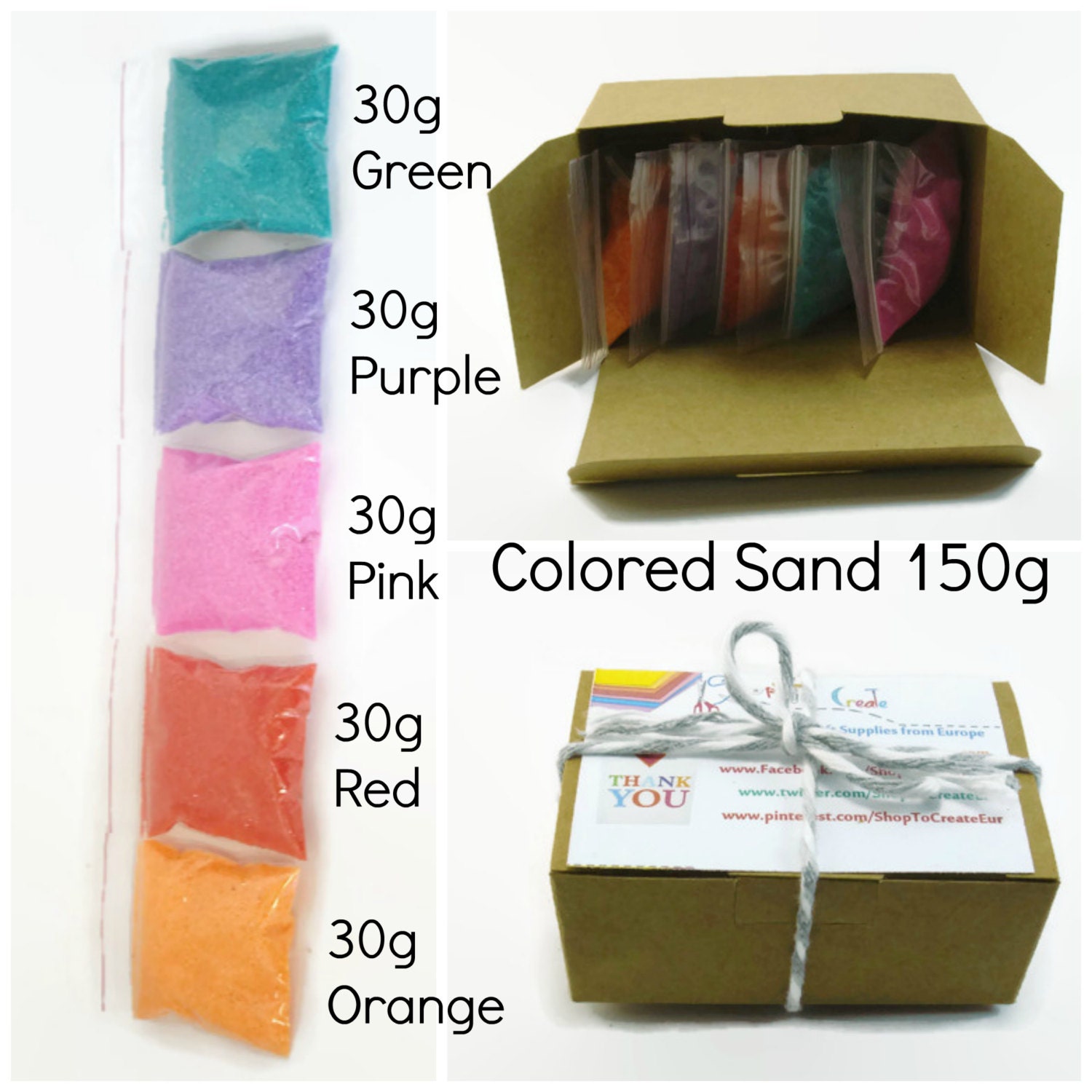 Colored Sand Bags 5 Colors Sand Bags with 30g each DIY Sand