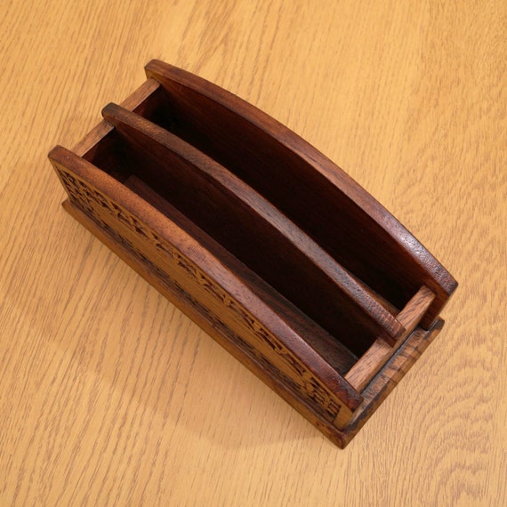 Wood envelope holder vintage by UKAmobile on Etsy