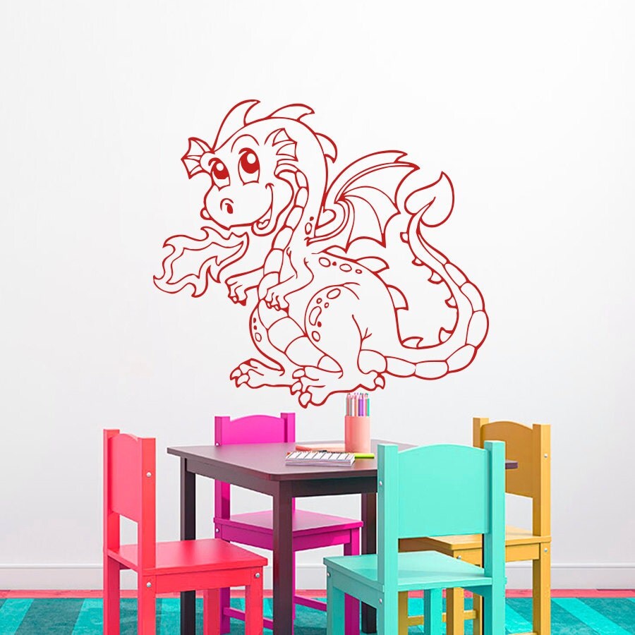 Wall Decals Dragon Decal Vinyl Sticker Window Nursery by CozyDecal