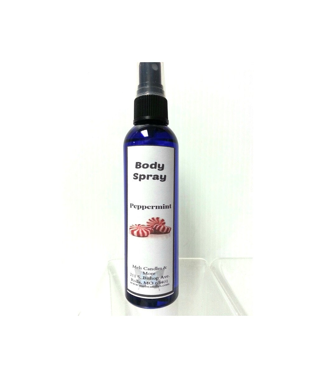Peppermint 4oz bottle of Body Spray room spray by MelsCandlesMore