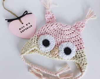 Crochet Owl Baby Hat Pattern