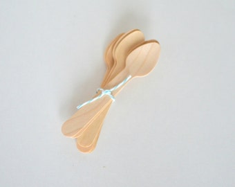 Small Wooden Spoons // Tasting Spoons // Ice Cream Spoons (Set of 25)