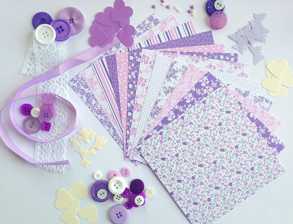 Scrapbook Kit Scrapbooking Accessories Purple and White