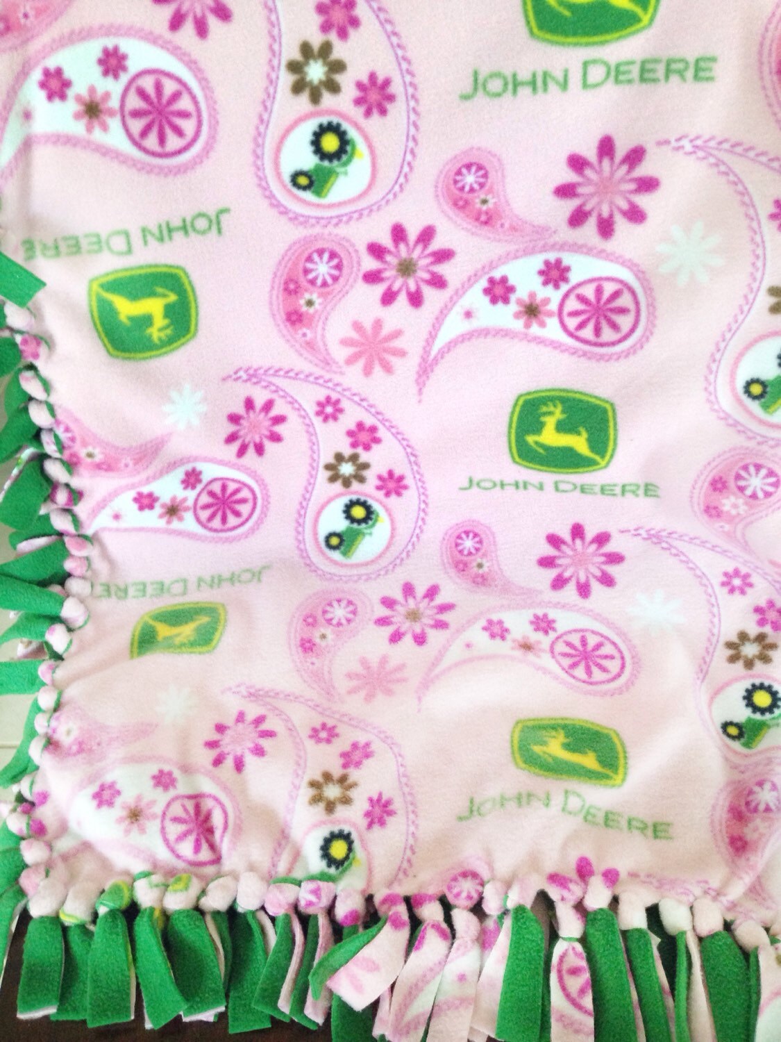 John Deere Blanket Girls Tie Blanket by EmbersElysium on Etsy