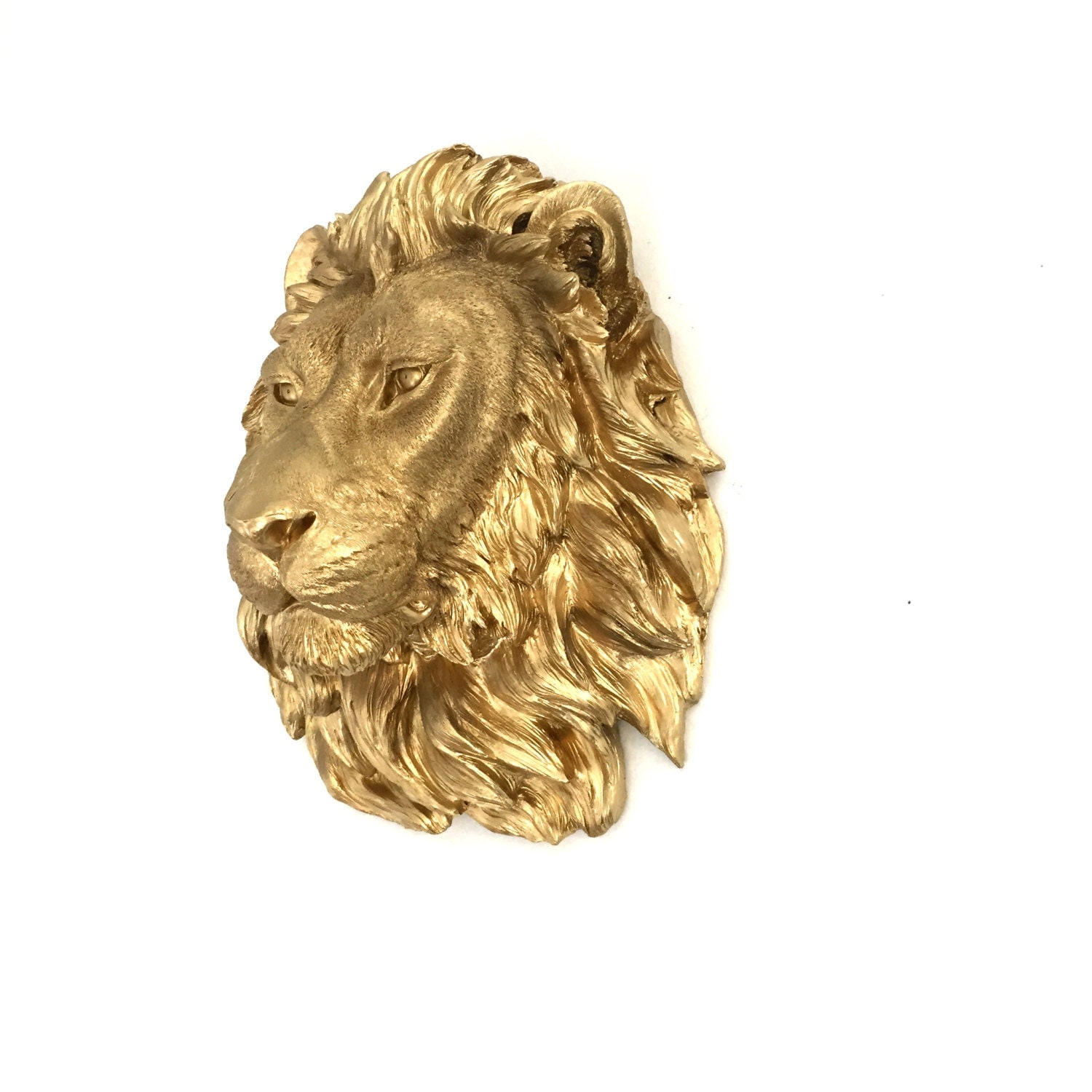 stuffed lion head wall mount