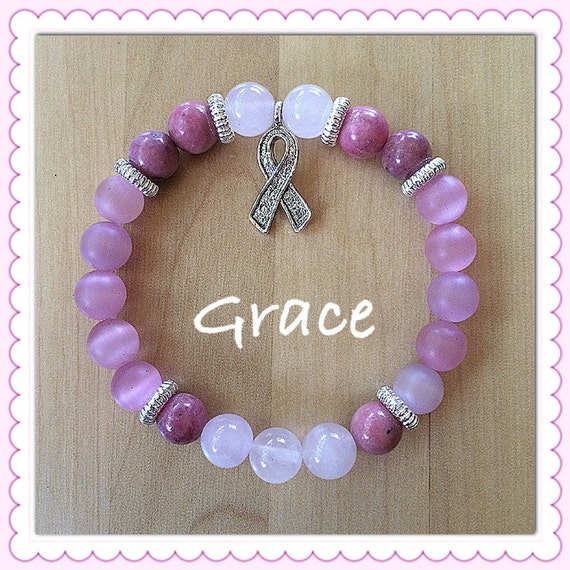 Breast Cancer Awareness Rose Quartz by ExpressionOfGrace on Etsy