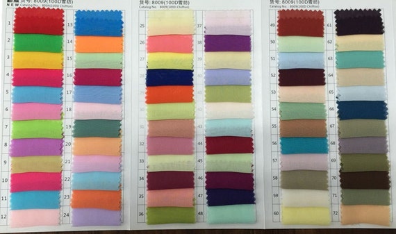 Color Samples/Chiffon Fabric Swatch by loveinprom on Etsy