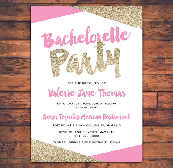 DIGITAL PRINT Bachelorette Party Invitation Card Bride To Be
