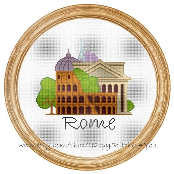 Cross Stitch Pattern PDF Rome city DD0154