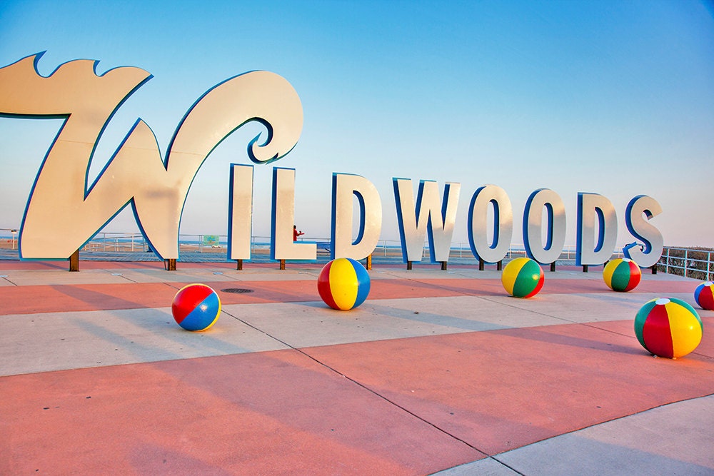 Wildwoods Sign At Wildwood Nj Jersey Shore Canvas Art 30x40