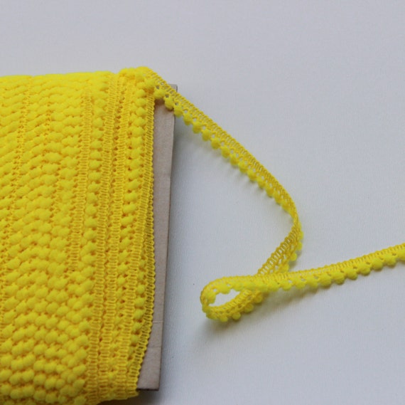 pom pom etsy maker pom Yellow pom  pom trim trim  Yellow pom notion  yellow mini  sewing