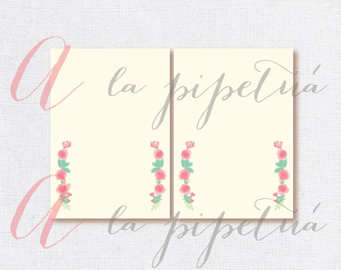 Floral blank signs .First Communion tag. Printable diy Thank You Tags. Baptism tags. Shabby chic signs. Editable signs. INSTANT DOWNLOAD