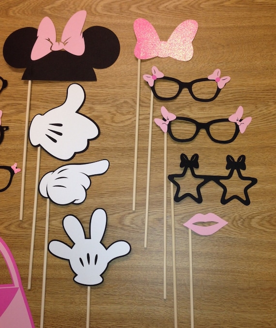 Minnie Mouse photo booth props Minnie Mouse birthday party