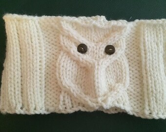 Adult Owl Scarf Knitting Pattern by GinasiKnitShop on Etsy