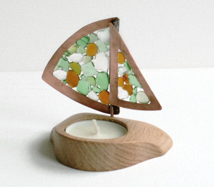 Boat Candle Holder Copper Candle Holder Sea by CraftyWorksCornwall