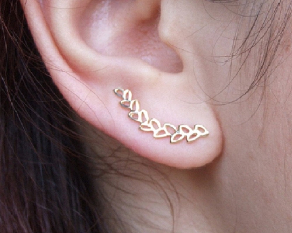 Gold Leaf Ear Cuff Gold Ear Cuff Gold Ear Climber Gold Ear