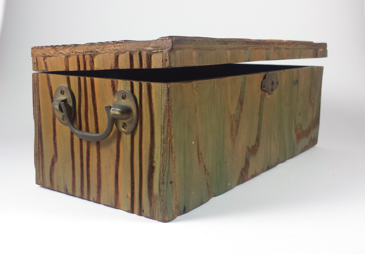 Vintage Wood Case Wood Grain Tool Case Small Chest Box Tackle Box