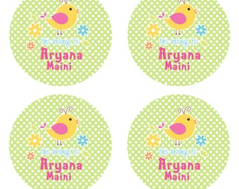 Sweet Birdy Day Care Labels, Dishwasher Safe Labels, Baby Bottle Labels, Kids School Labels