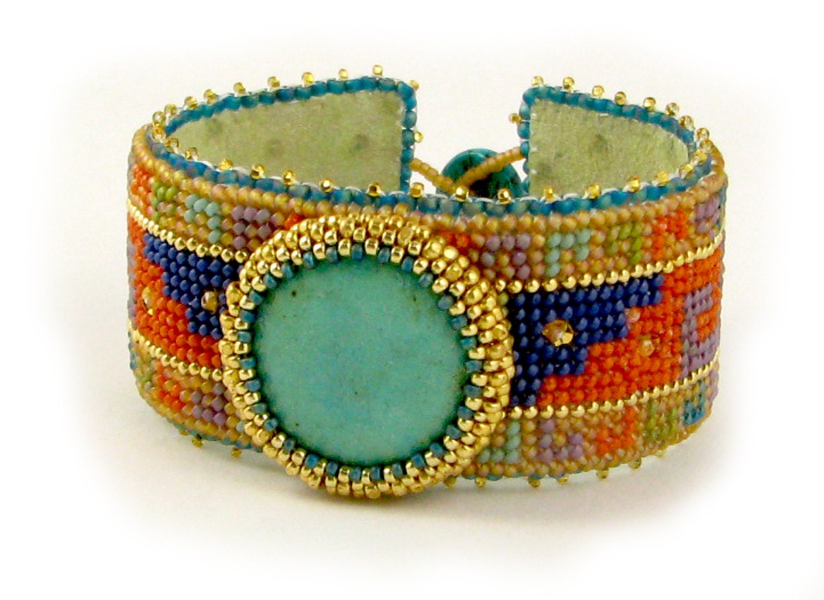 Cancun Beaded Needlepoint Bracelet Instant Download Pattern by