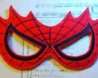 spiderman super hero inspired mask ITH Project In the Hoop Embroidery Design Costume, Cosplay, Fancy dress, Masquerade, Photo booth, Prop.